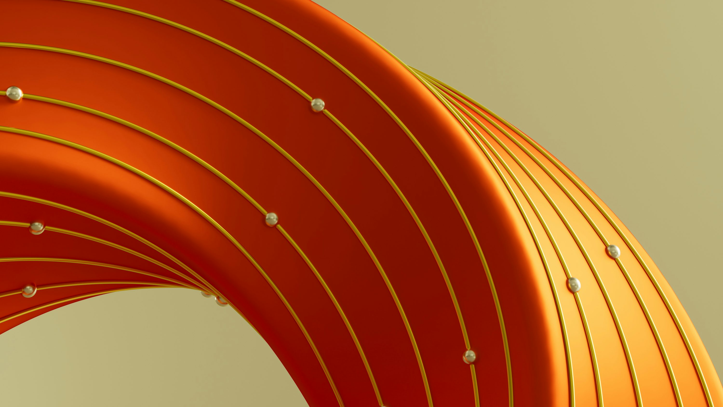 Immagine astratta di un oggetto arancione curvo