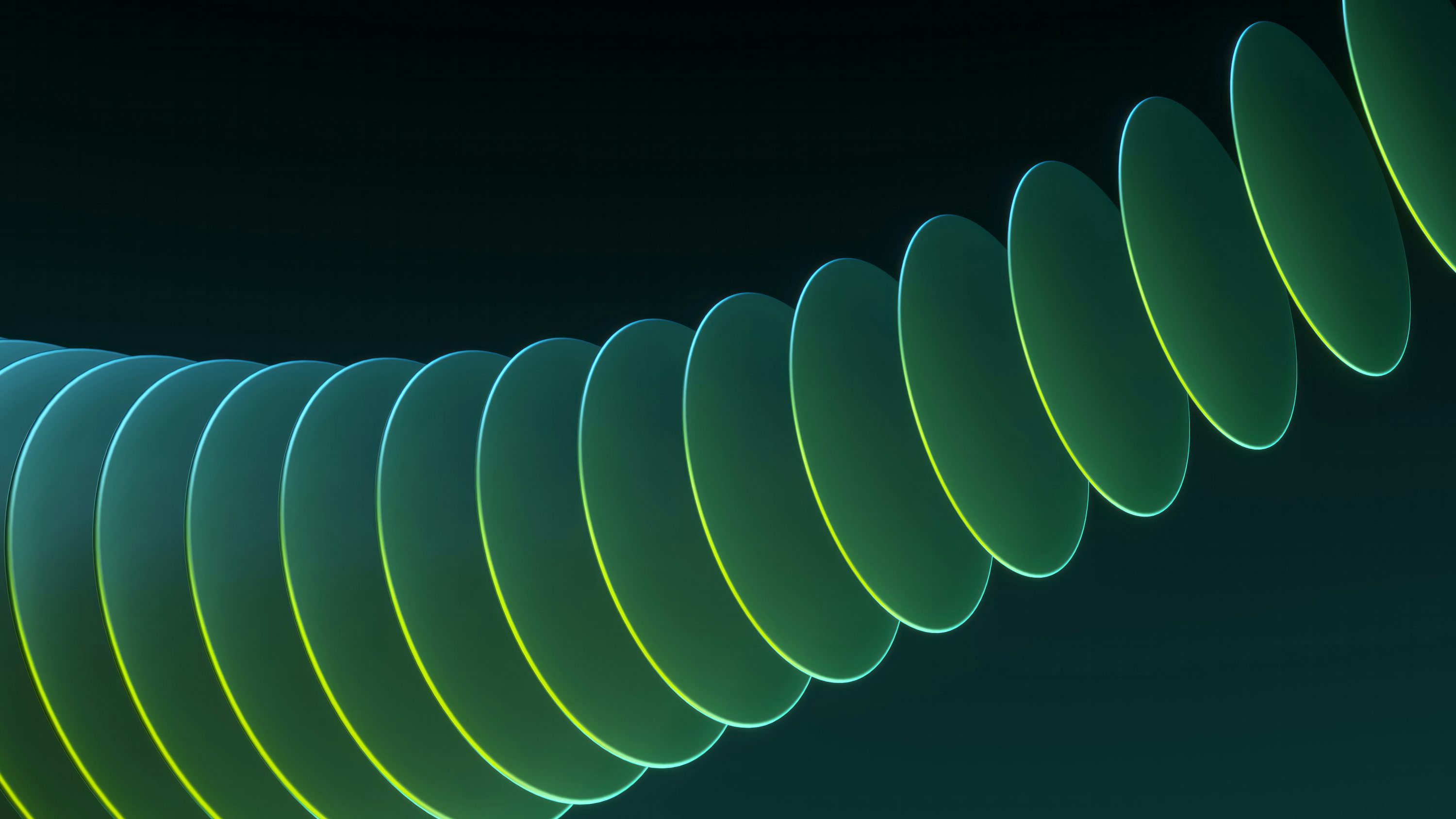 un'immagine astratta di una linea verde curva