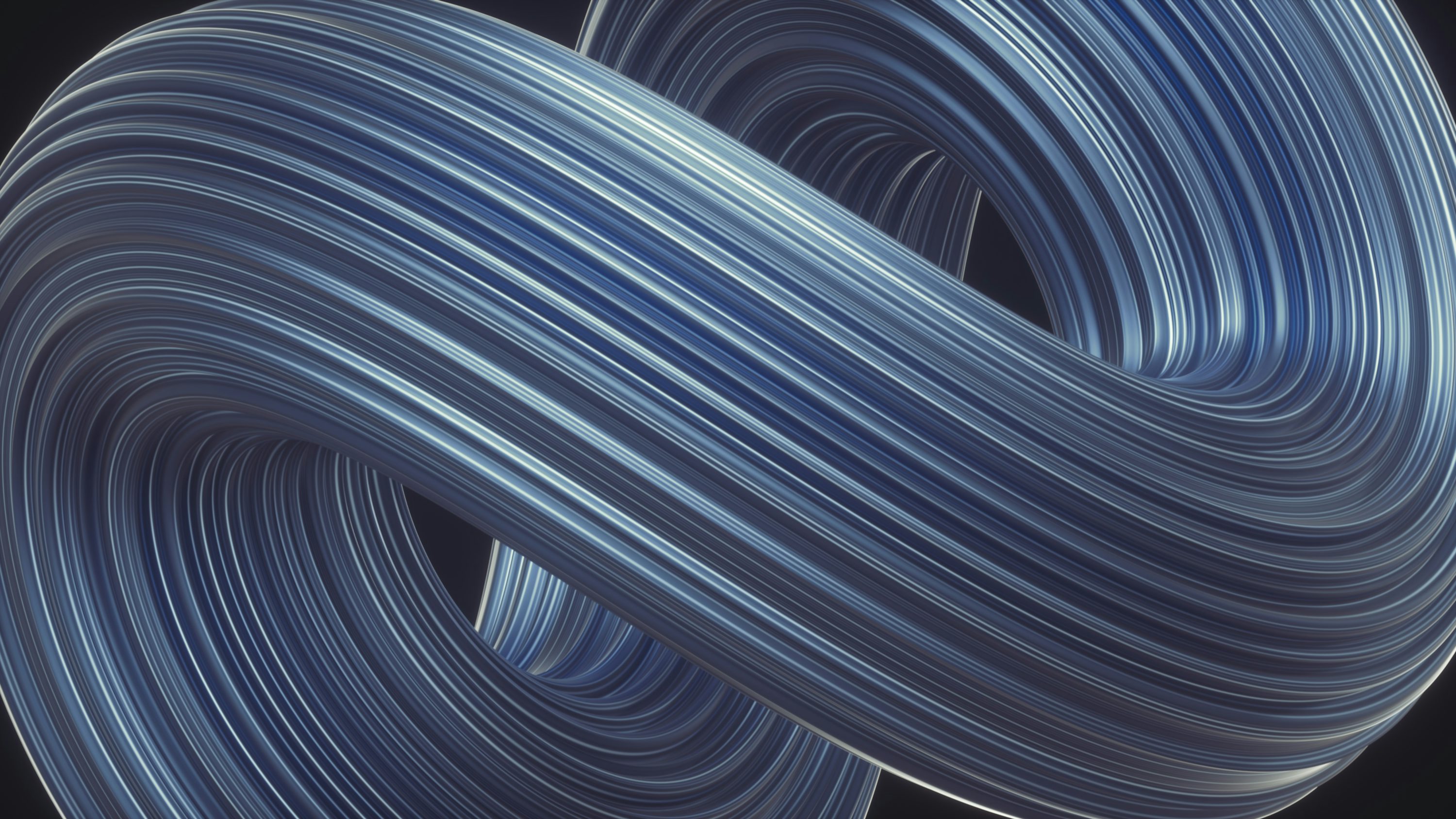 una imagen abstracta de líneas azules sobre un fondo negro