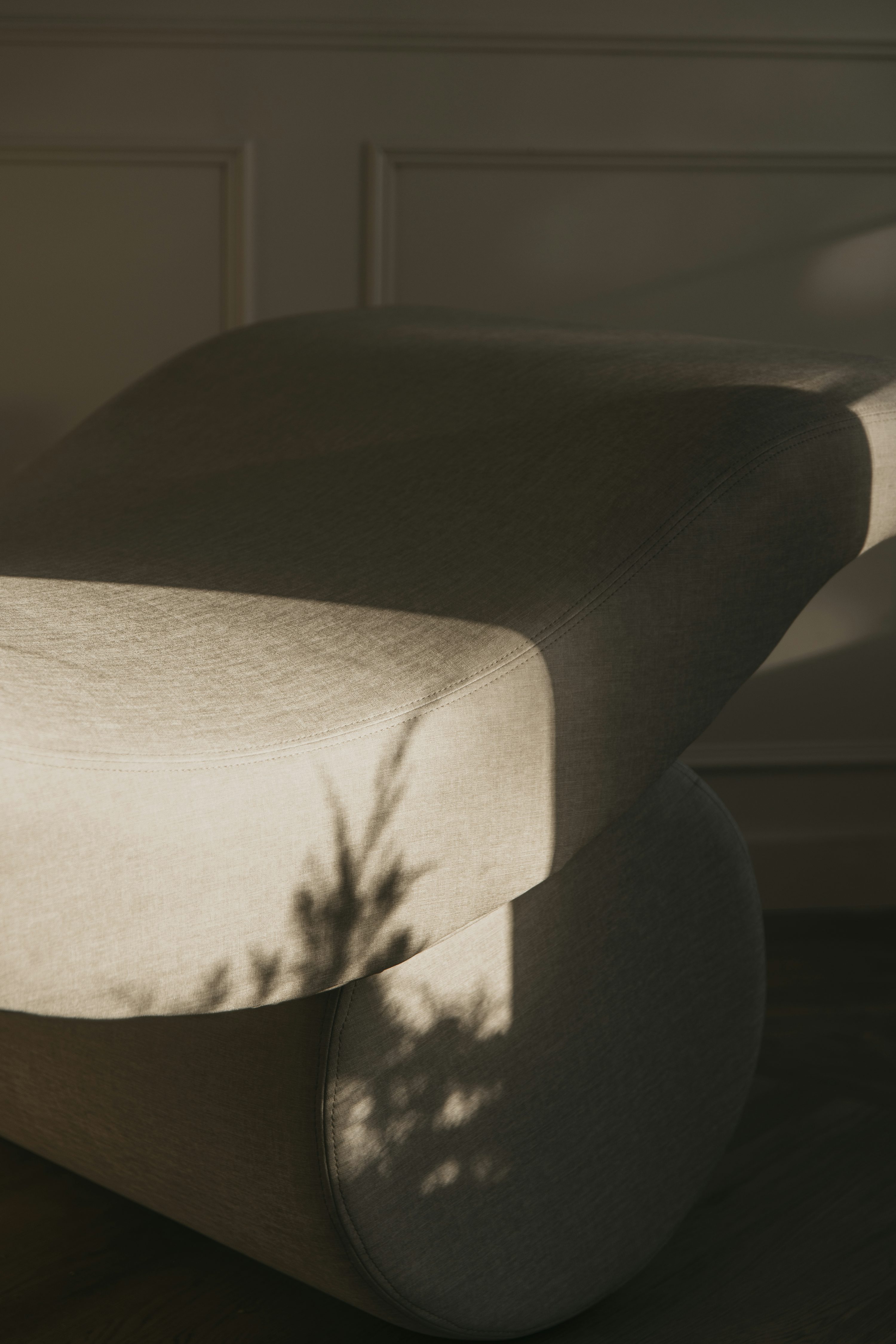 l'ombra di una pianta sullo schienale di una sedia