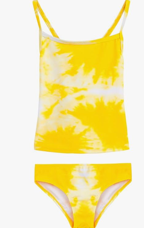 The beach girl yellow tankini