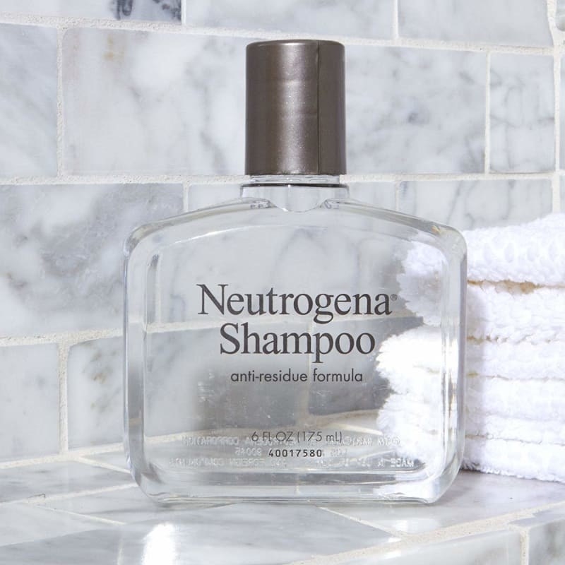 bottle of neutrogena anti-residue shampoo