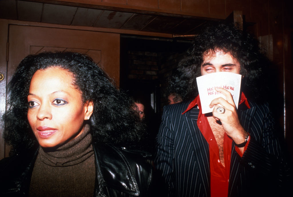 Diana Ross and Gene Simmons (covering his face) in New York City in 1979