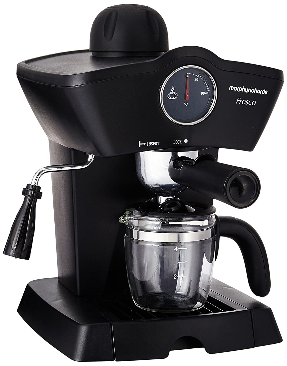 A black espresso maker 