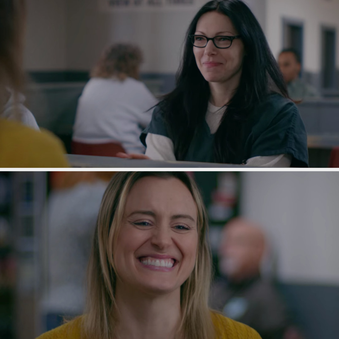 Piper smiling at Alex