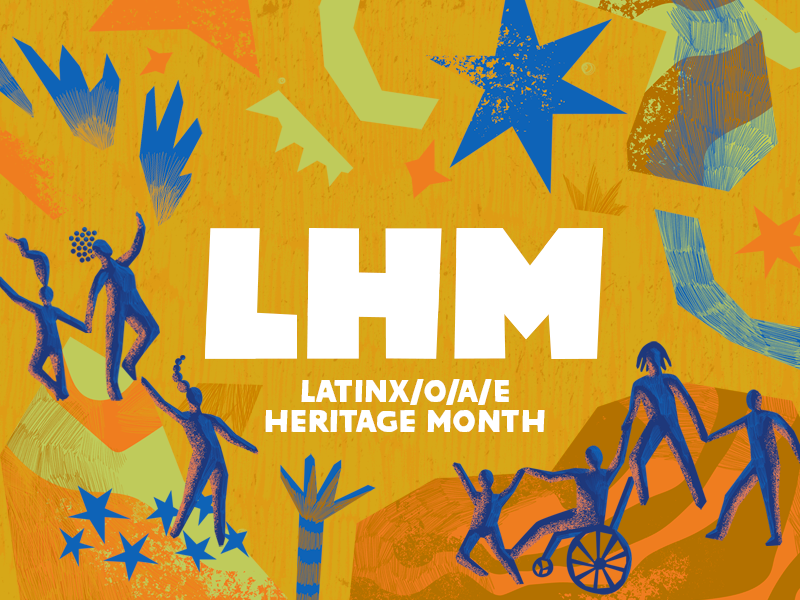 banner that says &quot;latinx heritage month&quot;