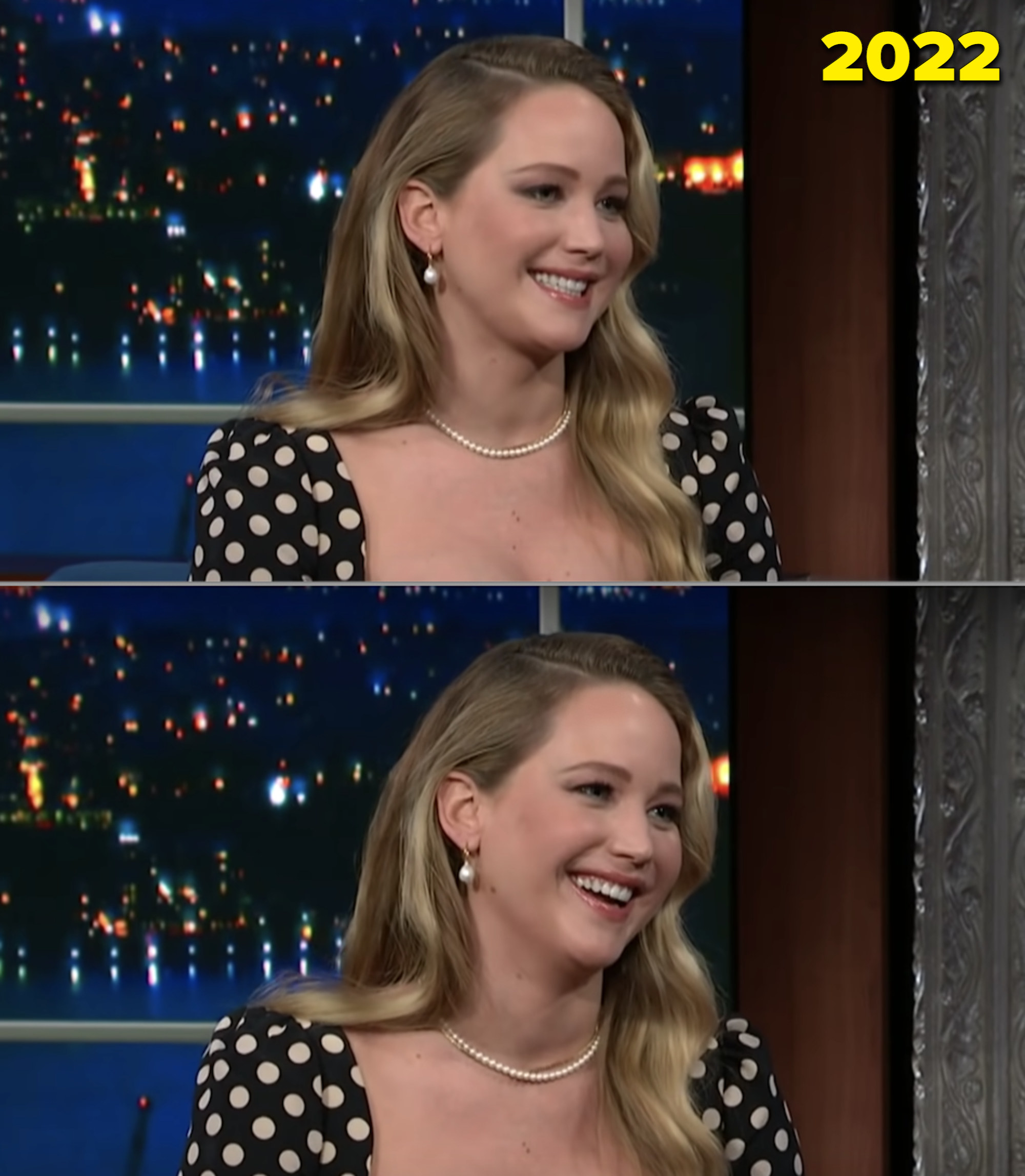 Jennifer Lawrence being interviewed