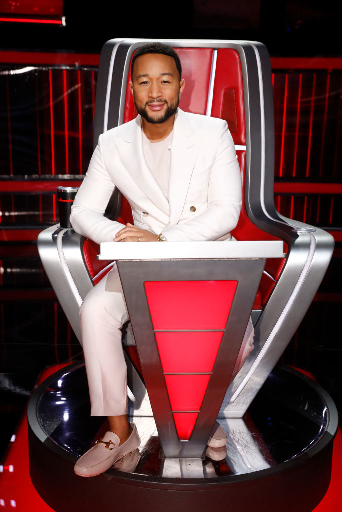 John sitting in his The Voice couching chair