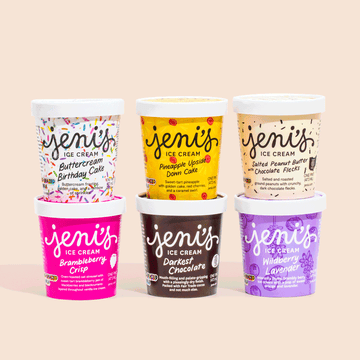 Gif of various pints of different flavored ice creams