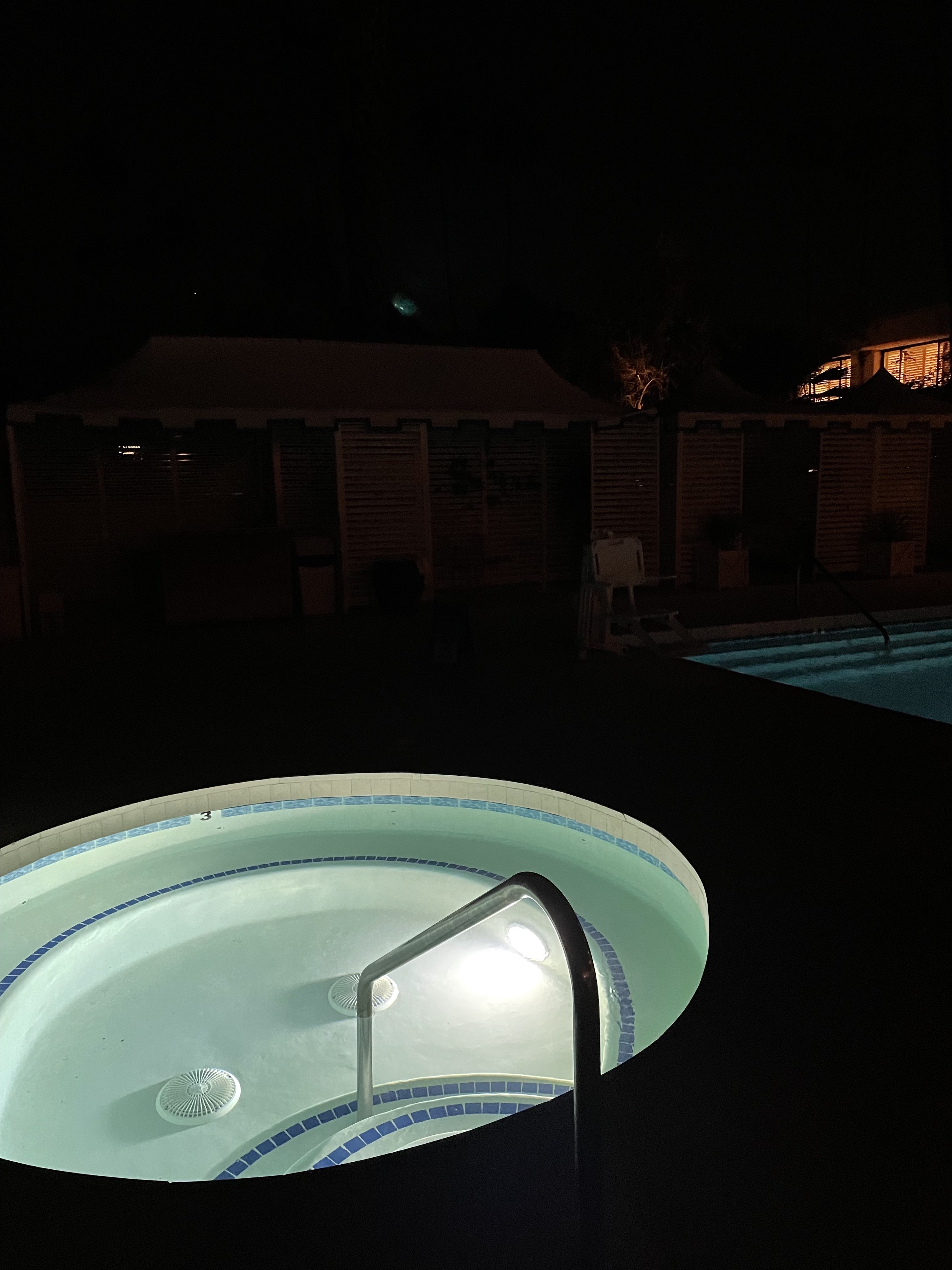 The hot tub at night