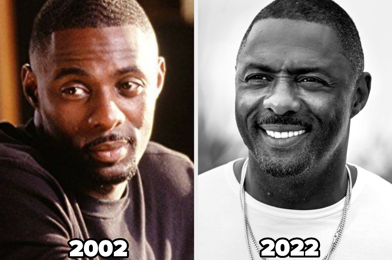 Idris Elba in The Wire in 2002and on the right at the photo call for &quot;Three Thousand Years of Longing (Trois Mille Ans A T&#x27;Attendre)&quot; during the 75th annual Cannes film festival