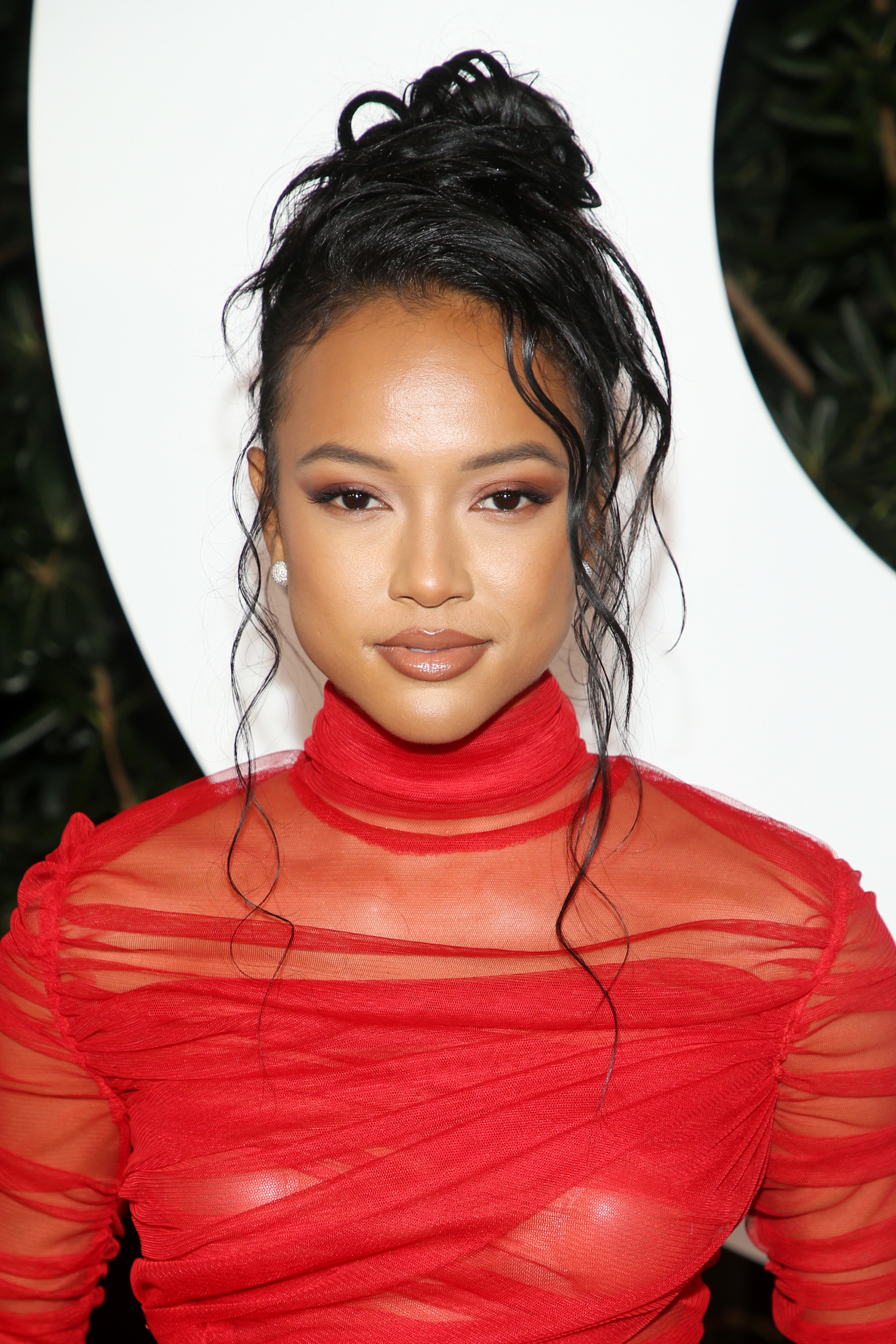 A closeup of Karrueche Tran