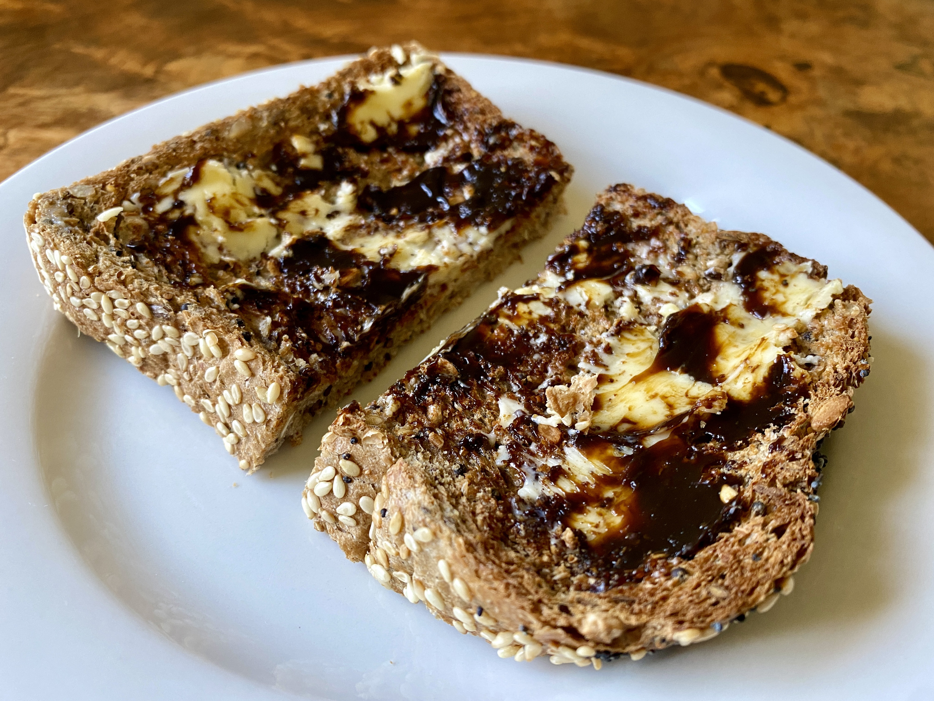 toast covered in Vegemite