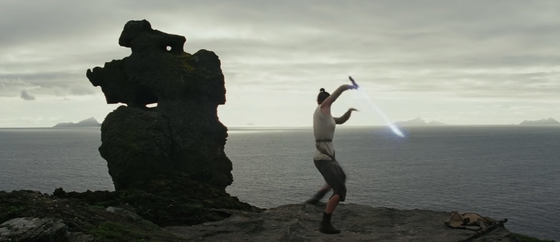 Rey training in The Force Awakens