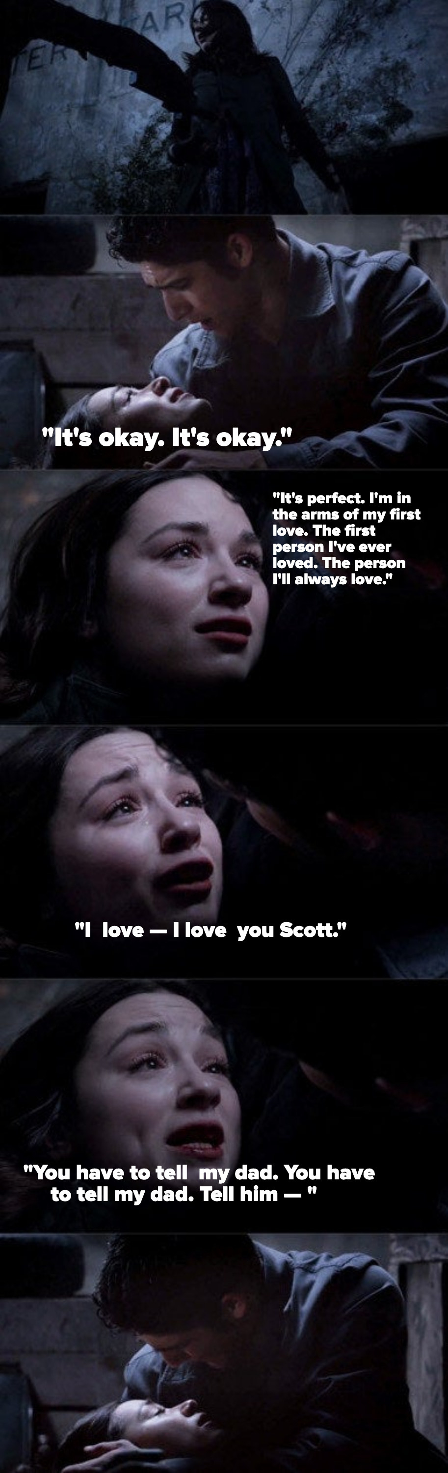 Allison telling Scott she loves him as she&#x27;s dying