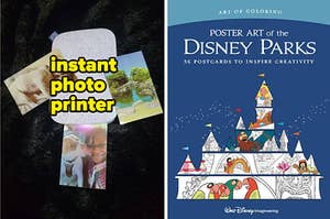 photo printer with printed pics, Disney Parks postcard book