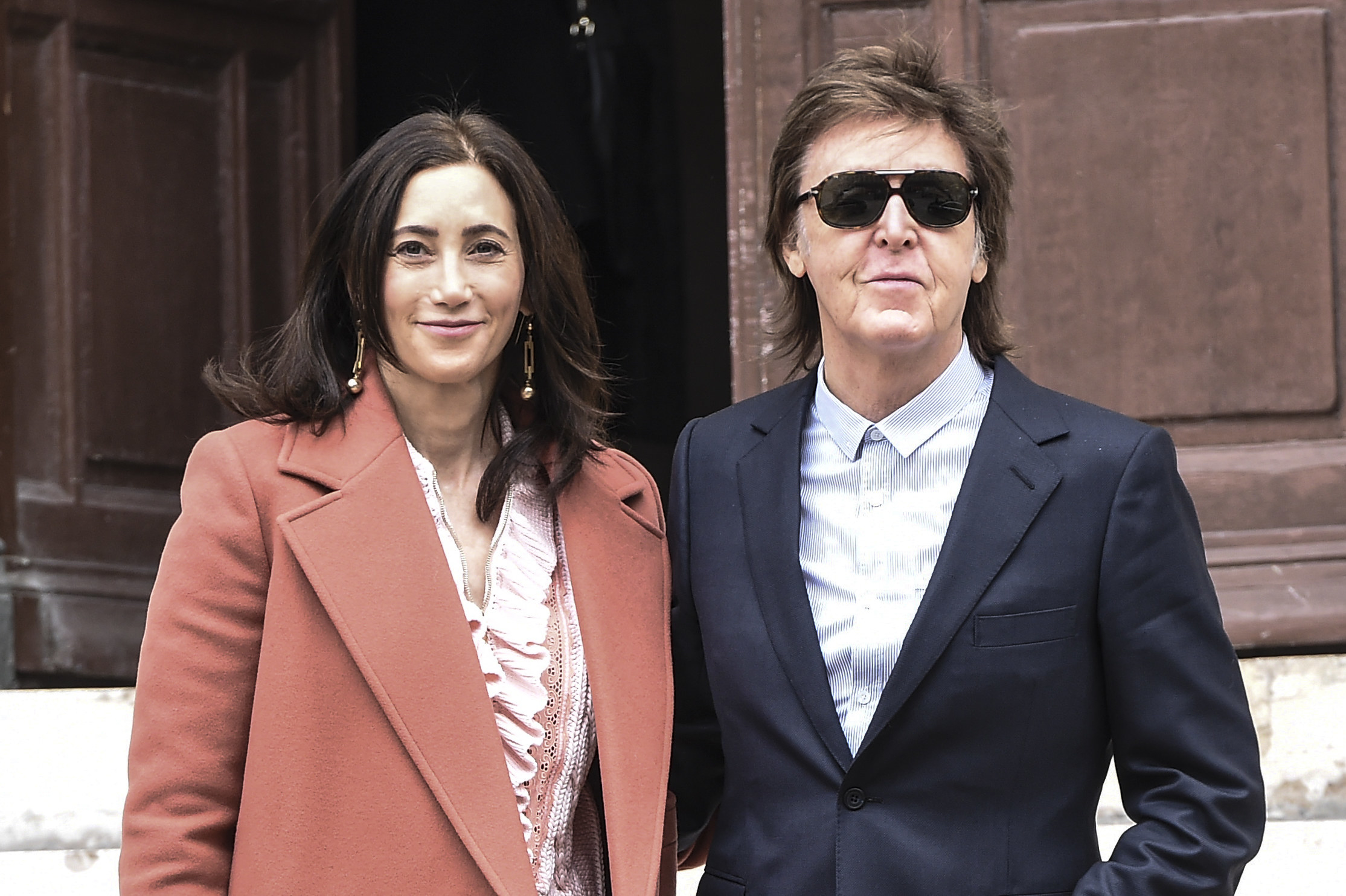 Nancy Shevell and Paul McCartney at Stella McCartney&#x27;s fashion show during Paris Fashion Week: Womenswear Fall/Winter 2016/2017