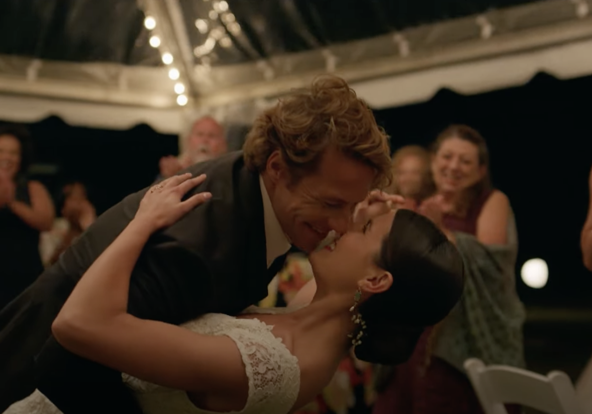 a couple on their wedding day dancing