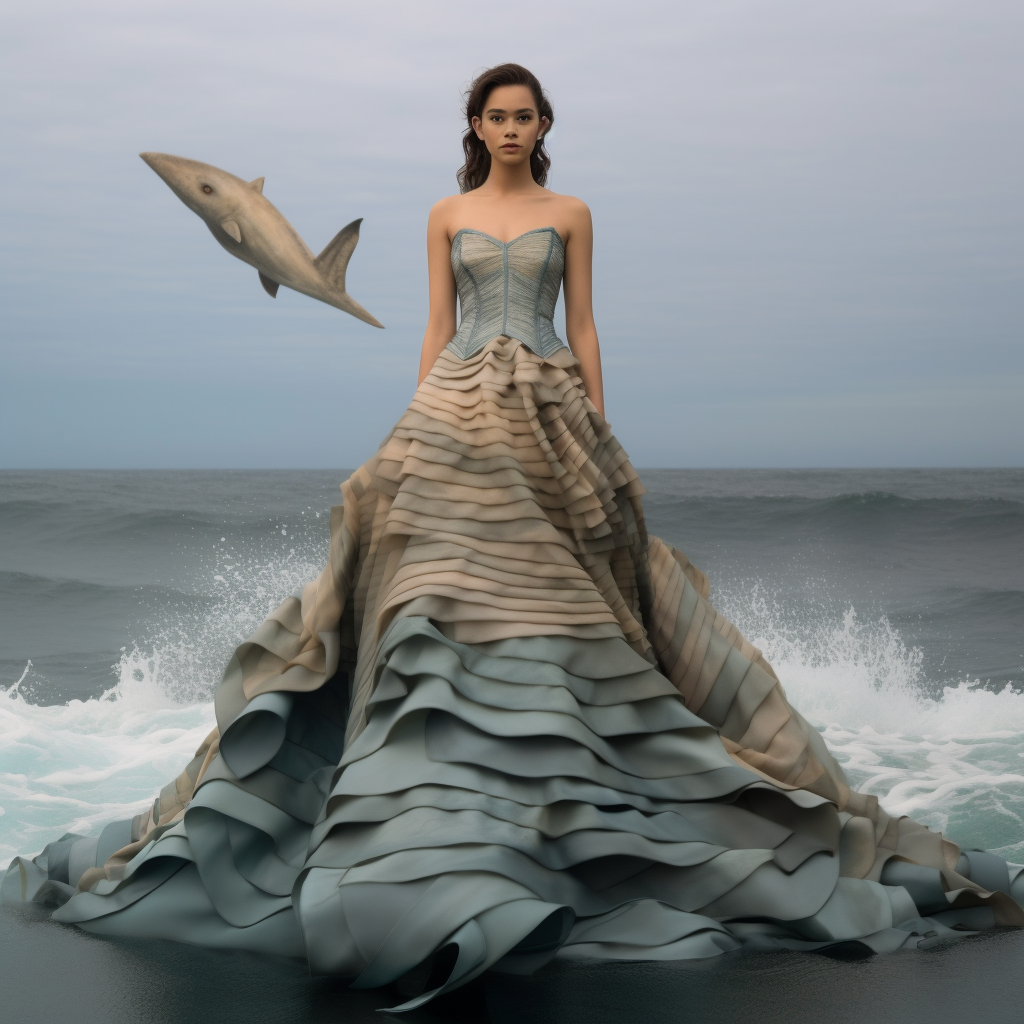 layered skirt dress resembling water