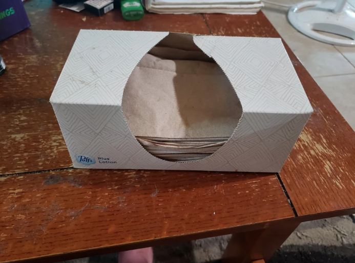 napkins in a tissue box