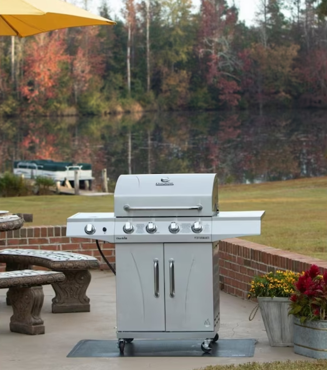 grill in backyard