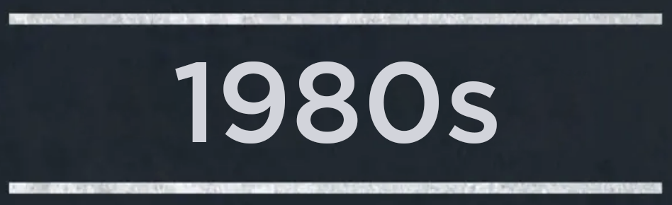 A banner that reads &quot;1980s&quot;