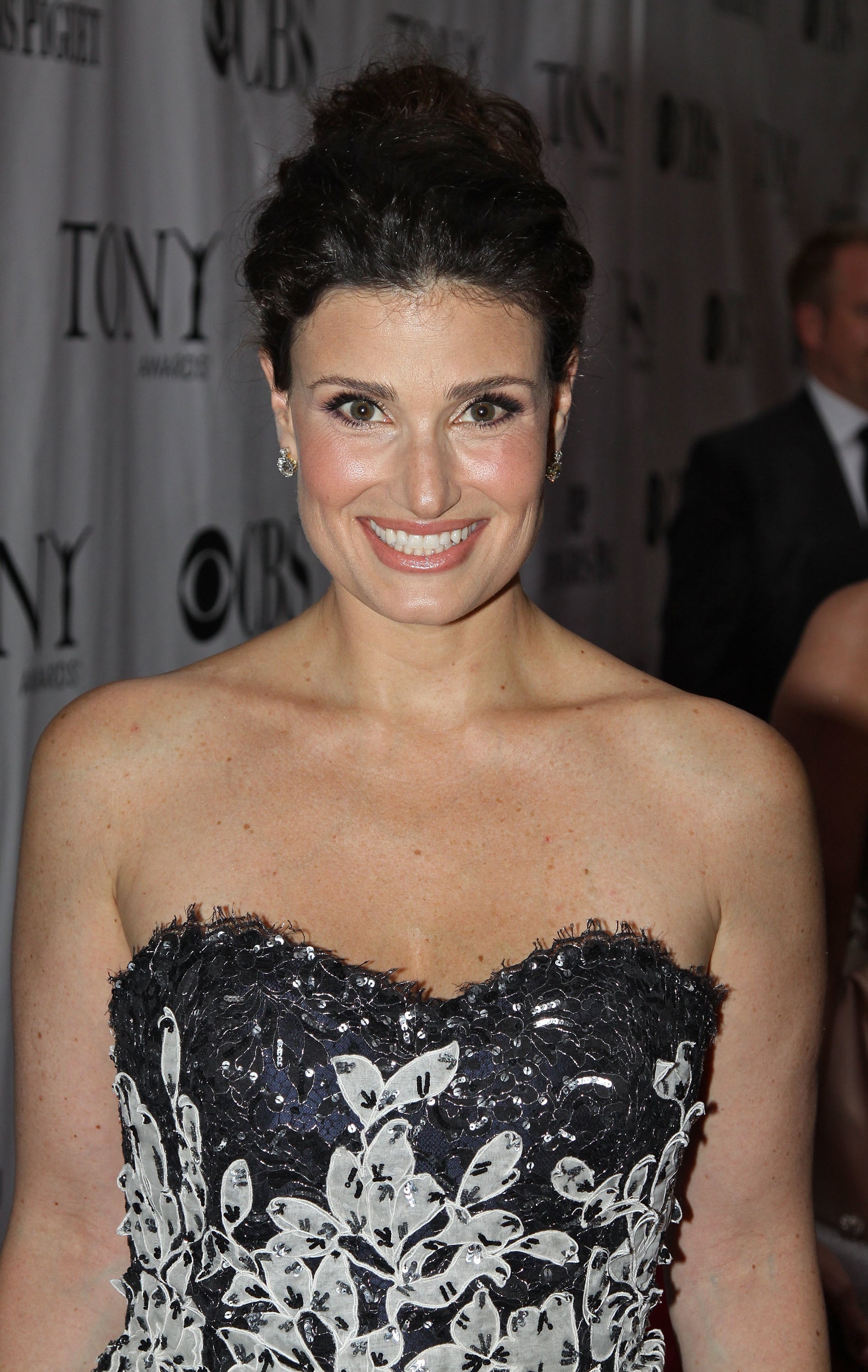 Close-up of Idina smiling at a media event