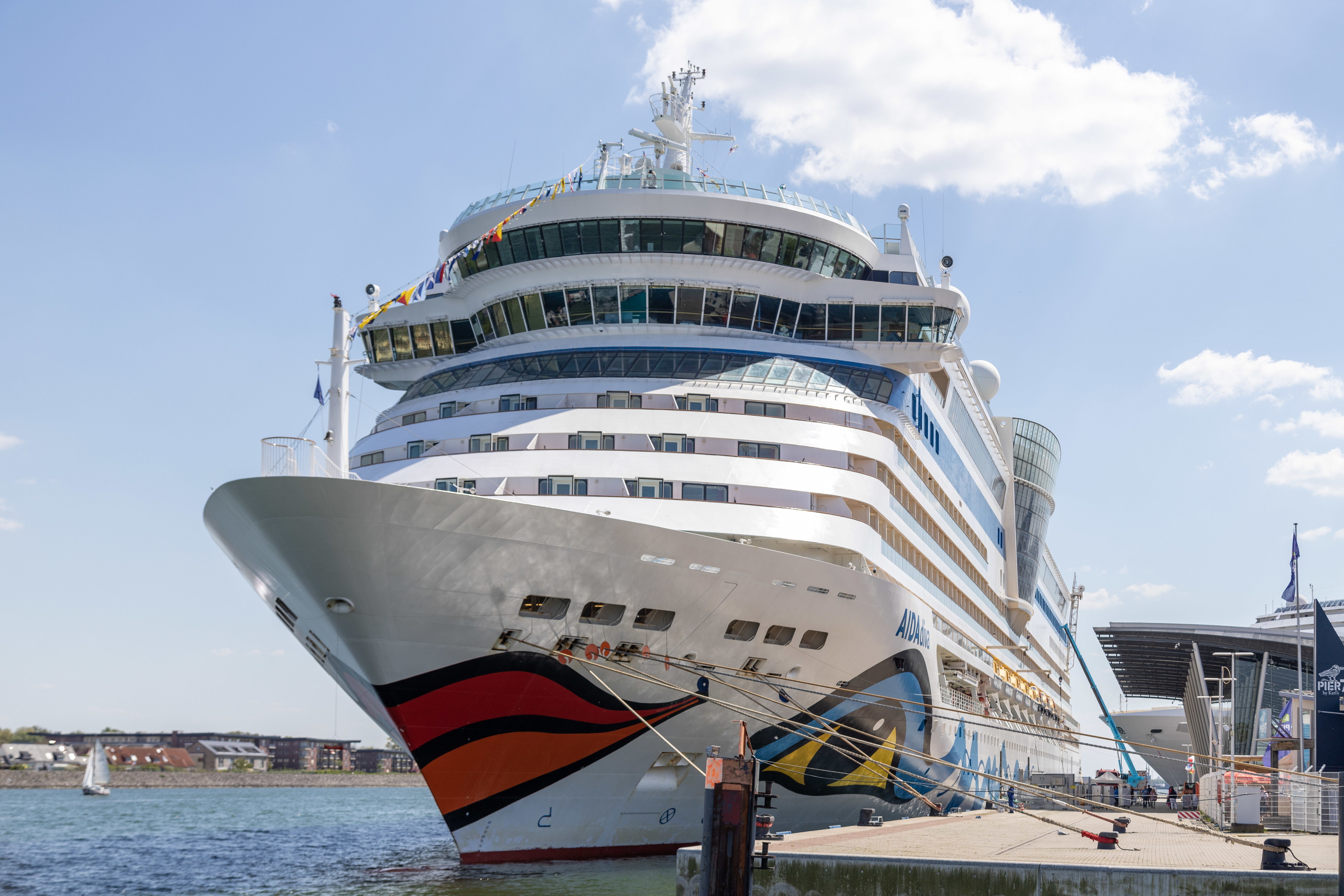 A cruise ship in port