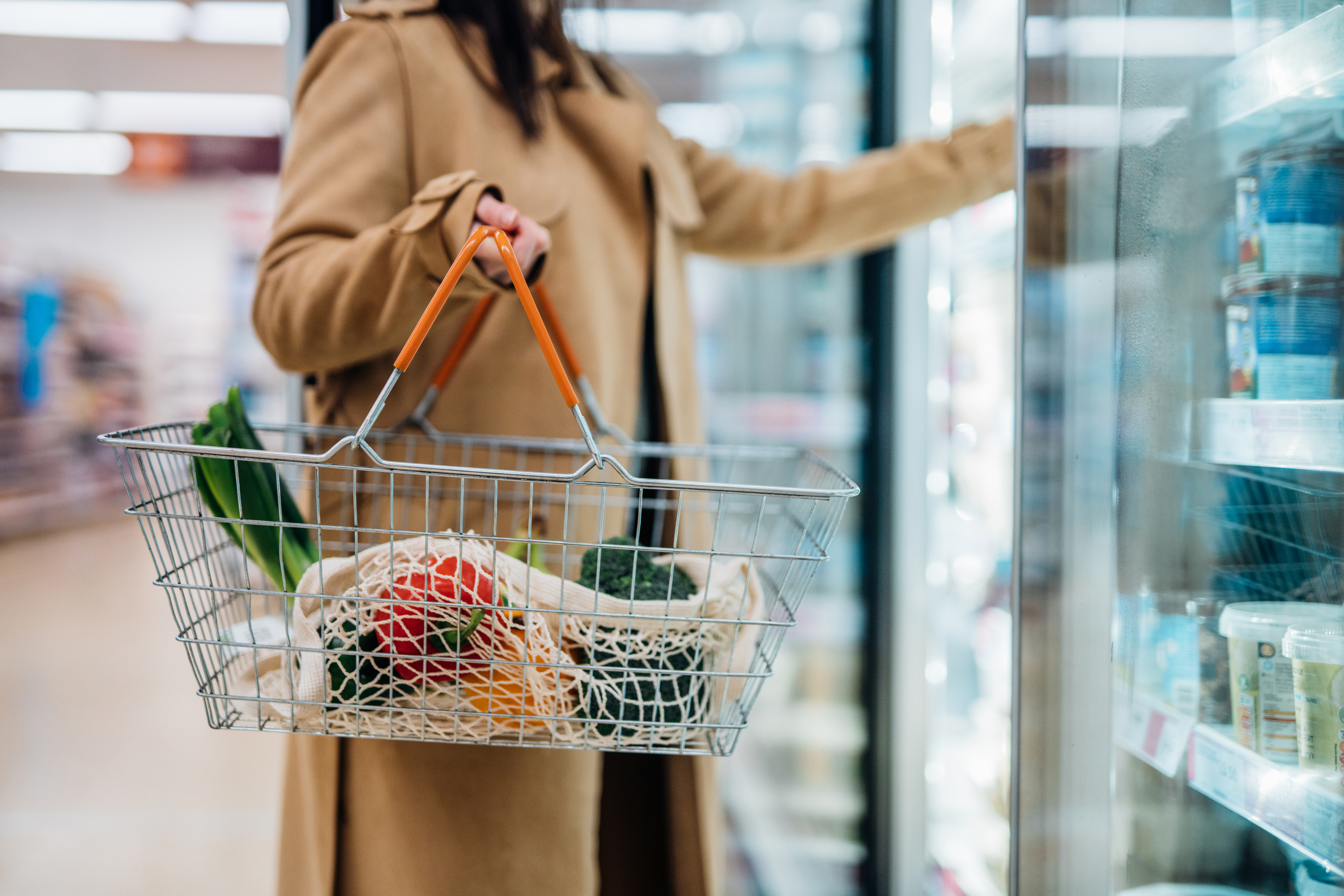 A woman shopping for groceries