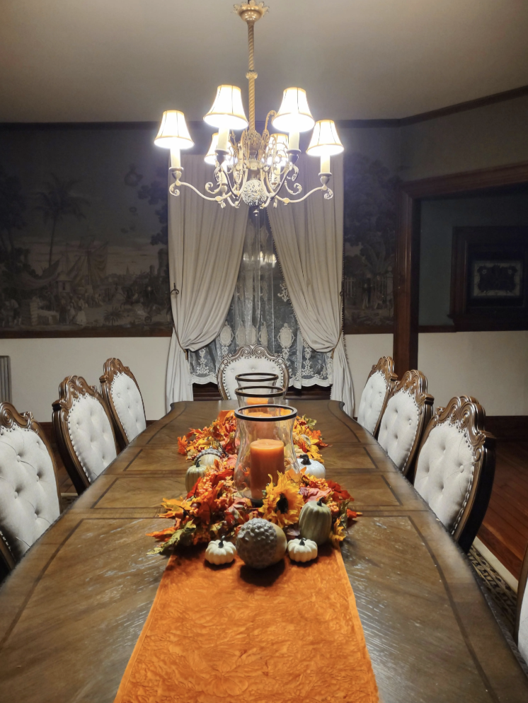 a festive fall table runner