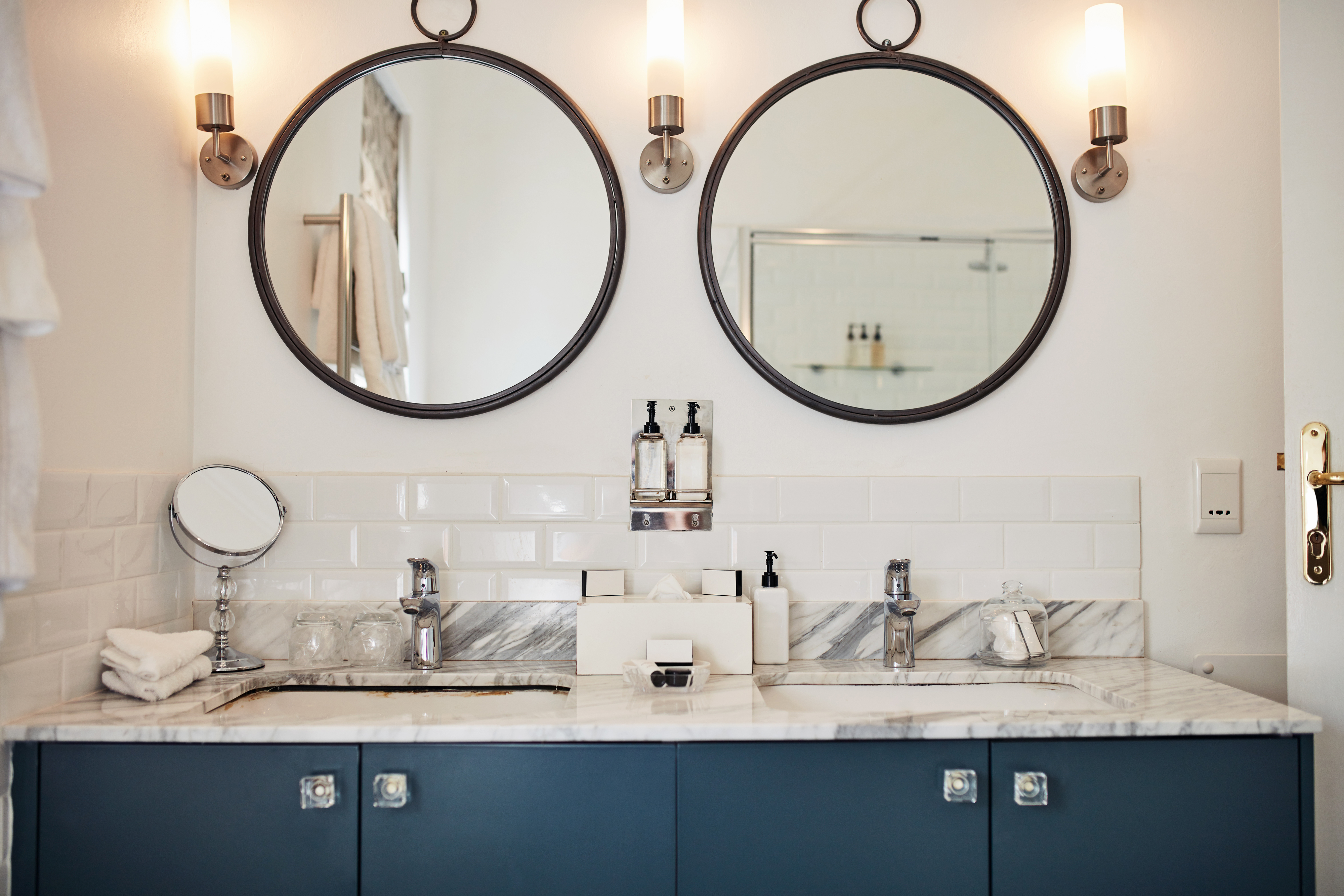 double vanity and sink in the bathroom