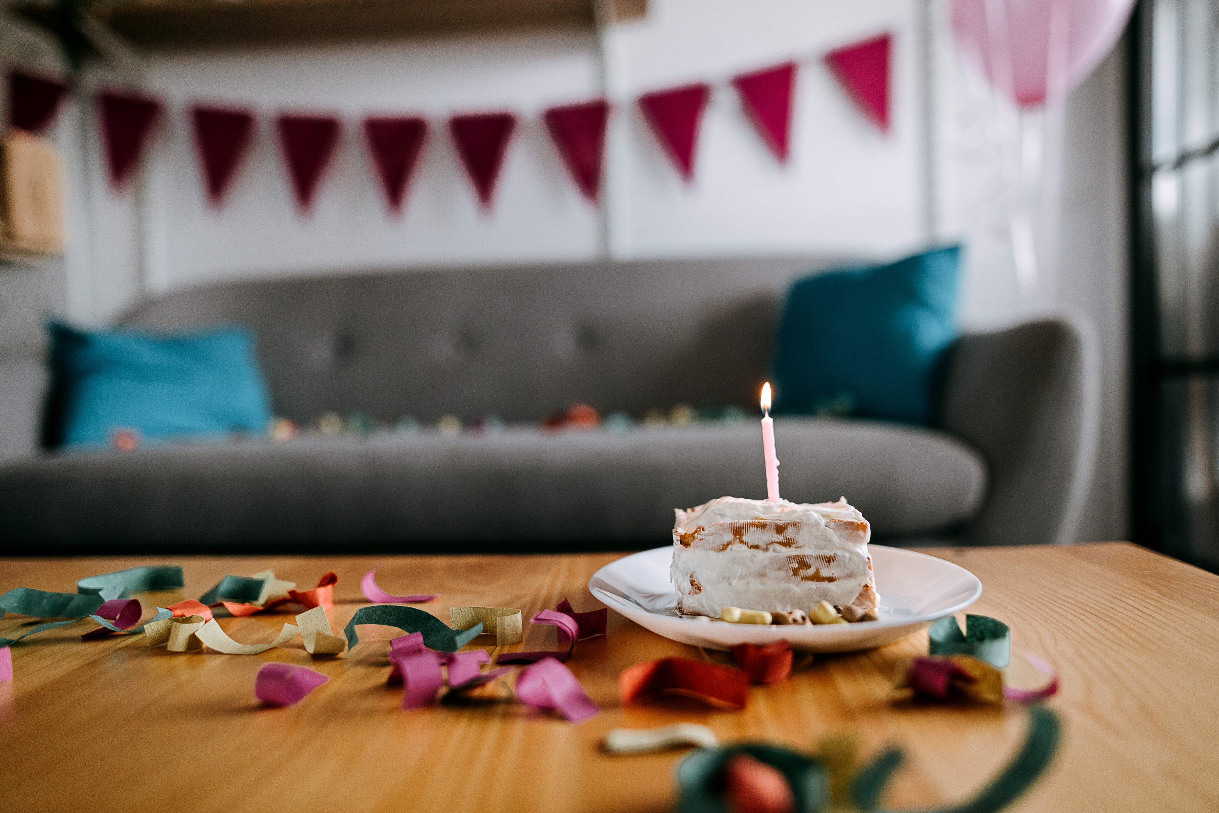 birthday cake with a candle in it