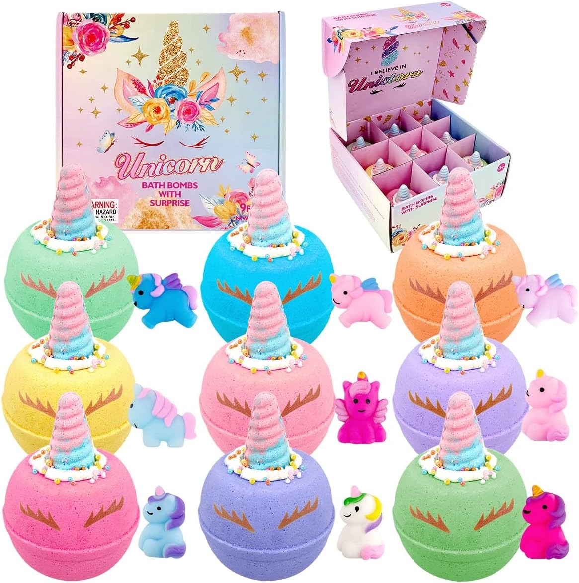 the unicorn-shaped bath bombs