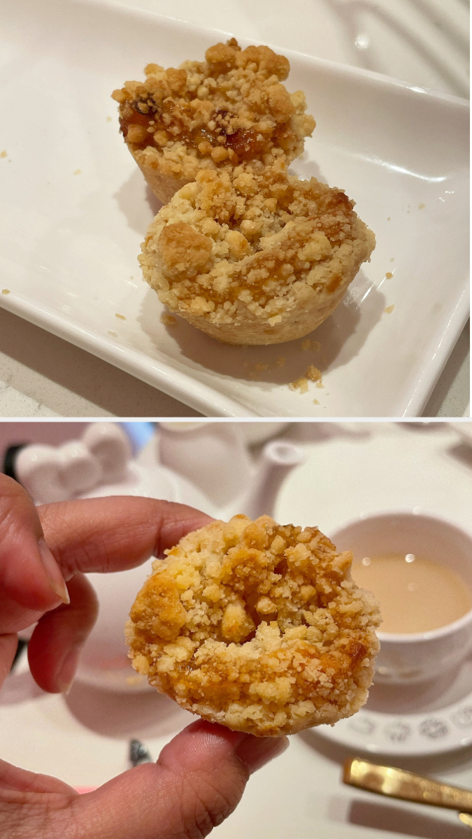 Close-up shots of the apple tart