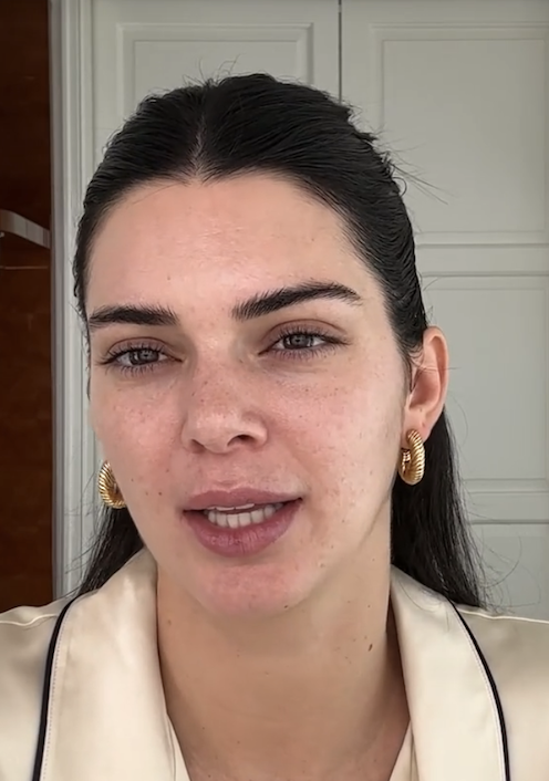 Kendall Jenner makeup free in vogue&#x27;s GRWM video