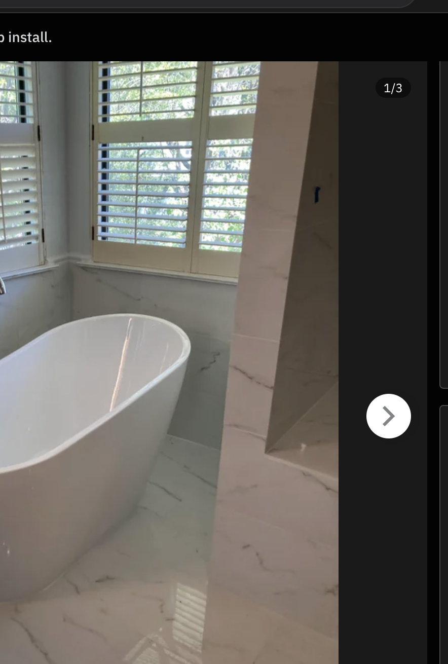 Bathroom with a freestanding bathtub near a window, with title &quot;Yet another freestanding tub install.&quot;