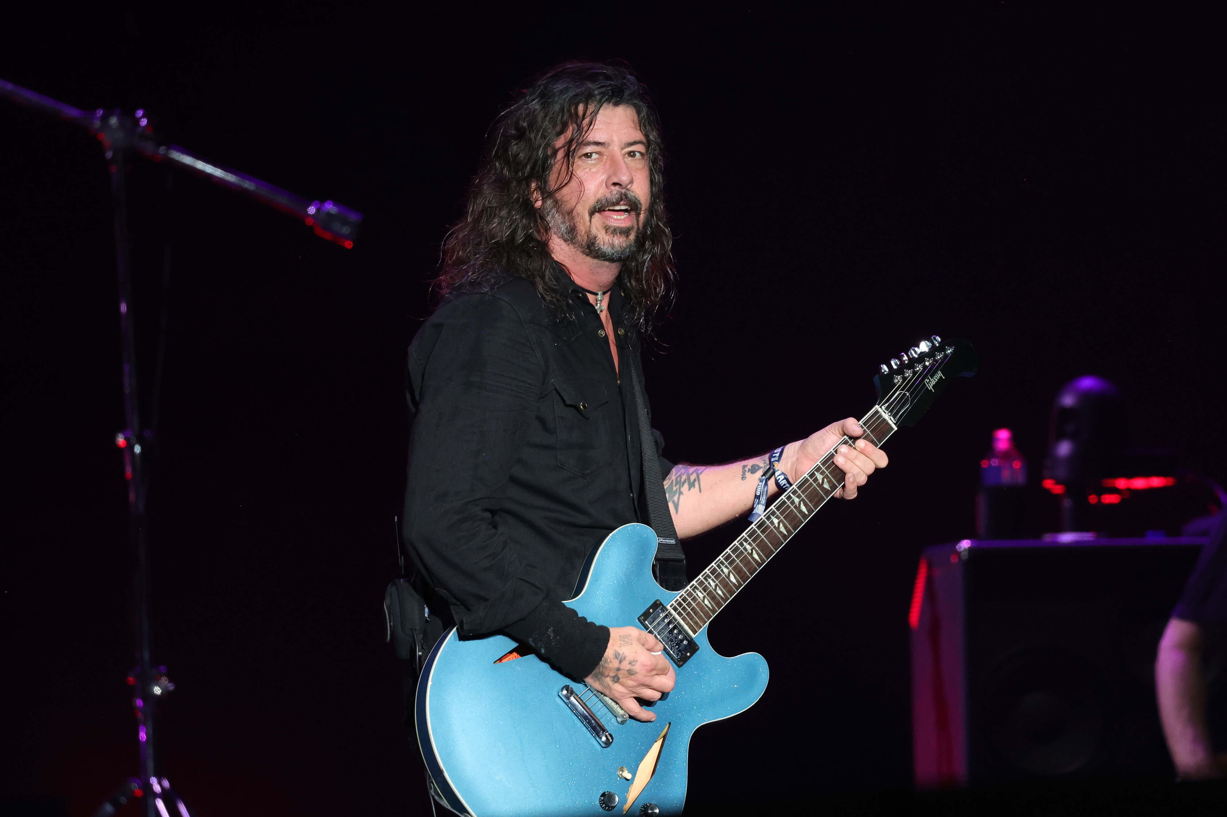 Closeup of Dave Grohl onstage