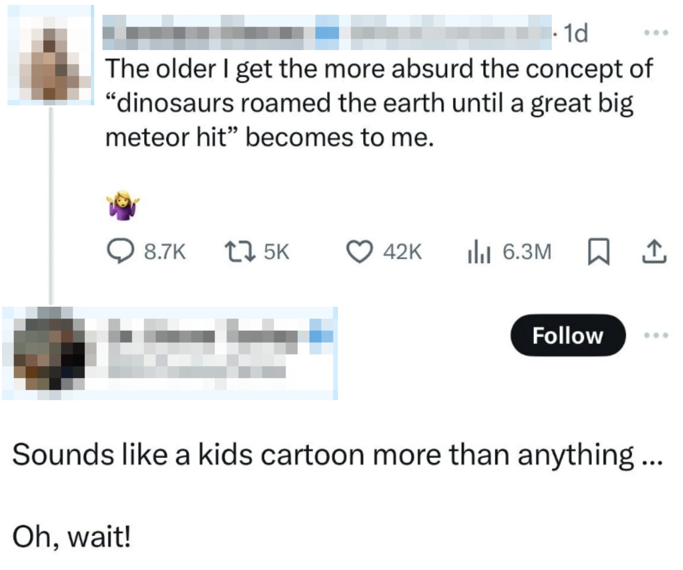 Candace Owens tweets humorously about dinosaurs and meteors; Dr. Steve Turley replies comparing it to a kids&#x27; cartoon