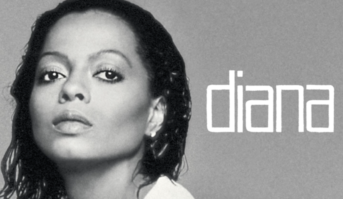 Close-up of Diana Ross with the text &quot;Diana&quot; next to her. She has a confident expression, emphasizing her iconic status