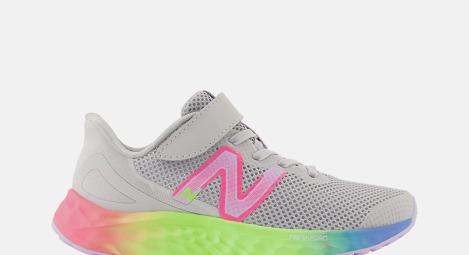 The cyber lilac and neon pink sneaker