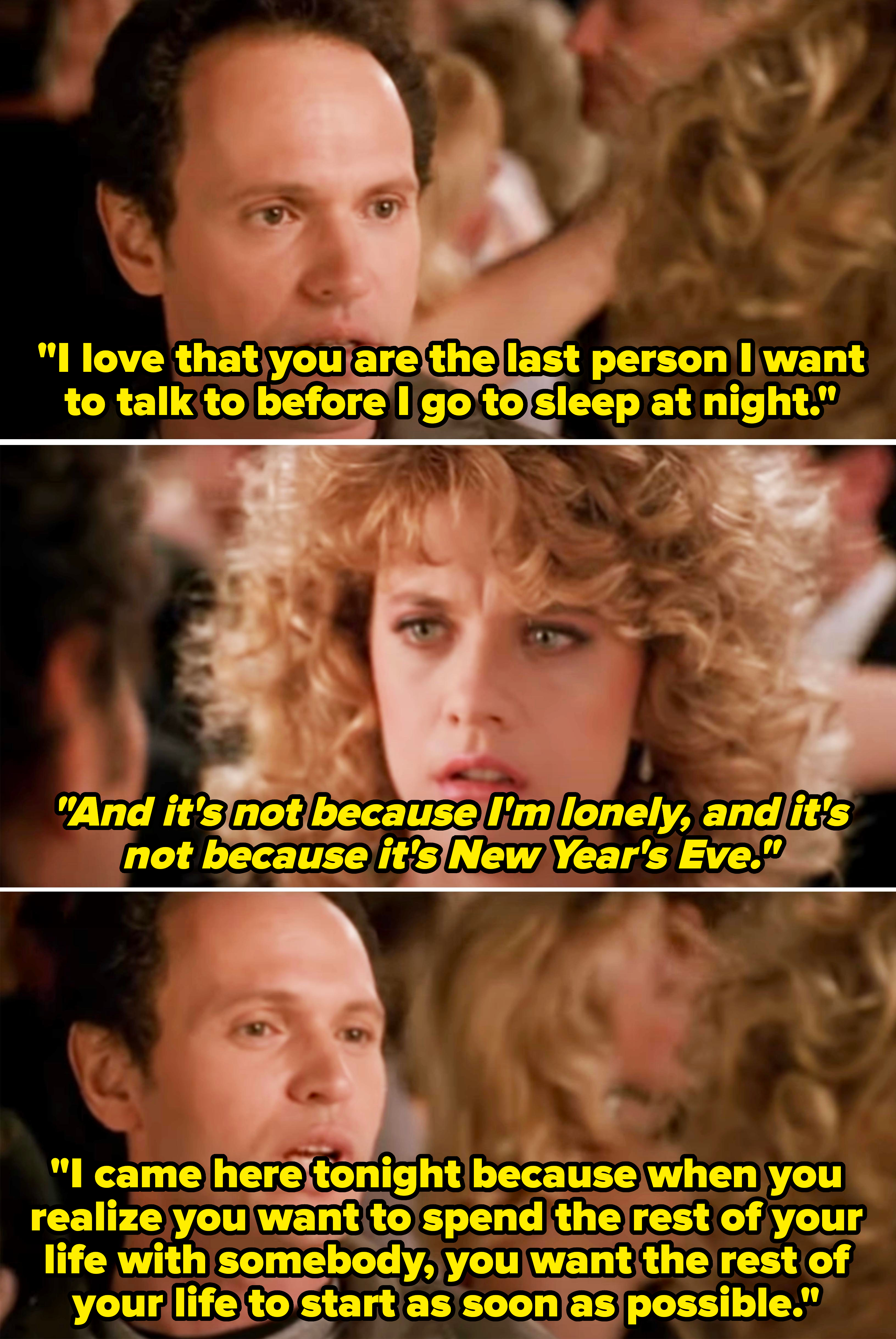 Billy Crystal and Meg Ryan in a scene from the movie &quot;When Harry Met Sally,&quot; with both looking concerned