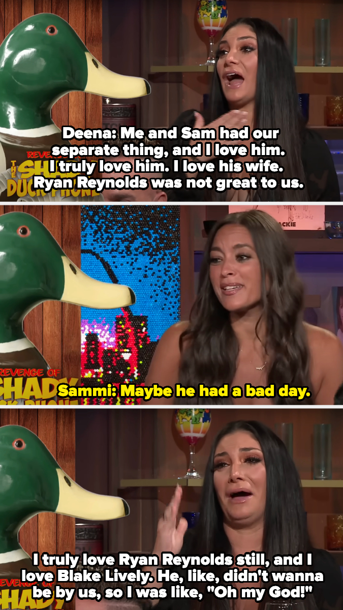 Deena says Ryan Reynolds didn&#x27;t want to sit by them, and Sammi says maybe he was having a bad day