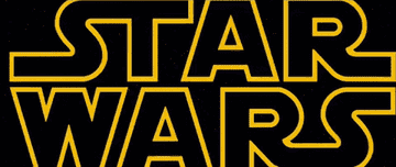 The image shows the &quot;Star Wars&quot; logo with large block letters outlined in yellow