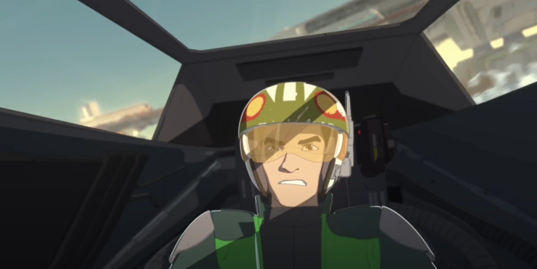 Kazuka pilots a ship in TV show &quot;Star Wars Resistance&quot;