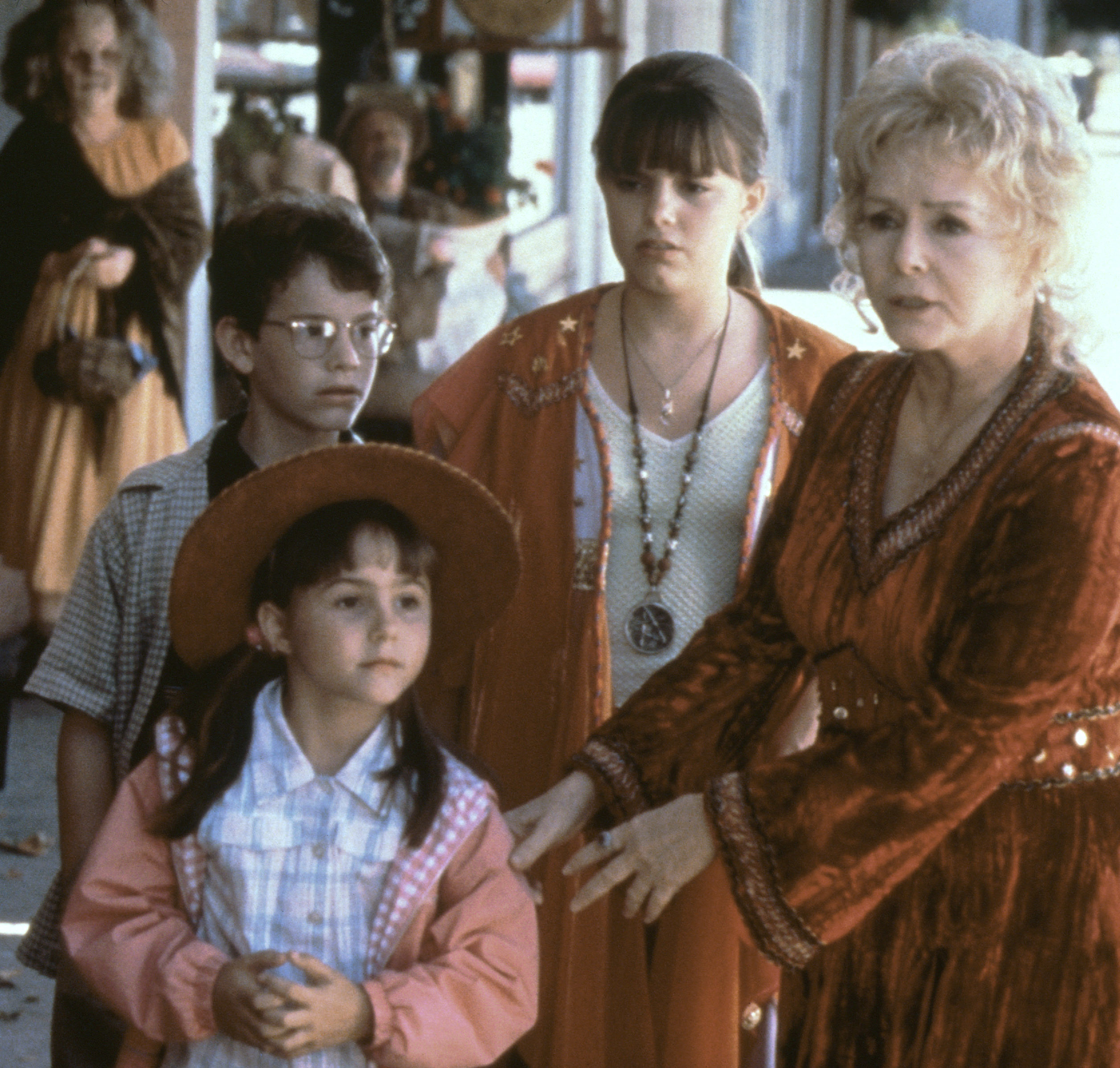 Joey Zimmerman, Emily Roeske, Kimberly J. Brown, and Debbie Reynolds in &quot;Halloweentown&quot;