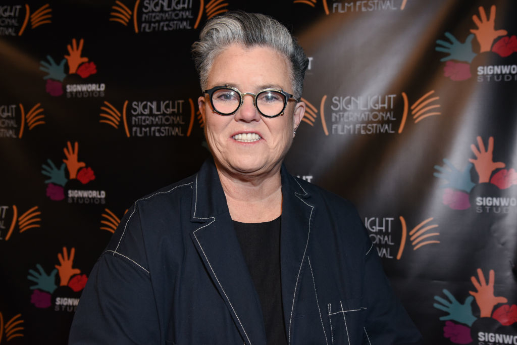 Rosie O&#x27;Donnell at the SignLight International Film Festival in stylish eyewear and a tailored jacket