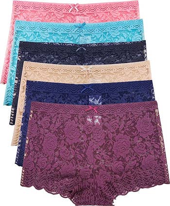 Assortment of lace boyshort underwear