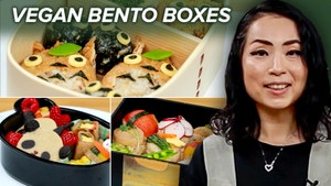 Natsko in front of bento boxes.