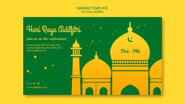 Hari Raya Aidilfitri Szablon Poziomy Baner