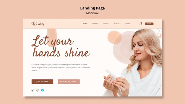 Landing page dla salonu paznokci